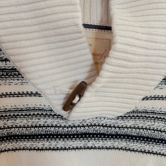 Weatherproof Vintage Men's Size L Ivory Long Sleeve Toggle Pullover Knit Sweater - Picture 6 of 12